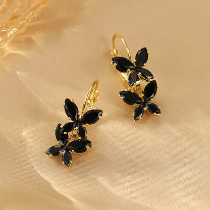 2024 Black Zircon Butterfly Ear Buttons: Fashion, Personality, High-End